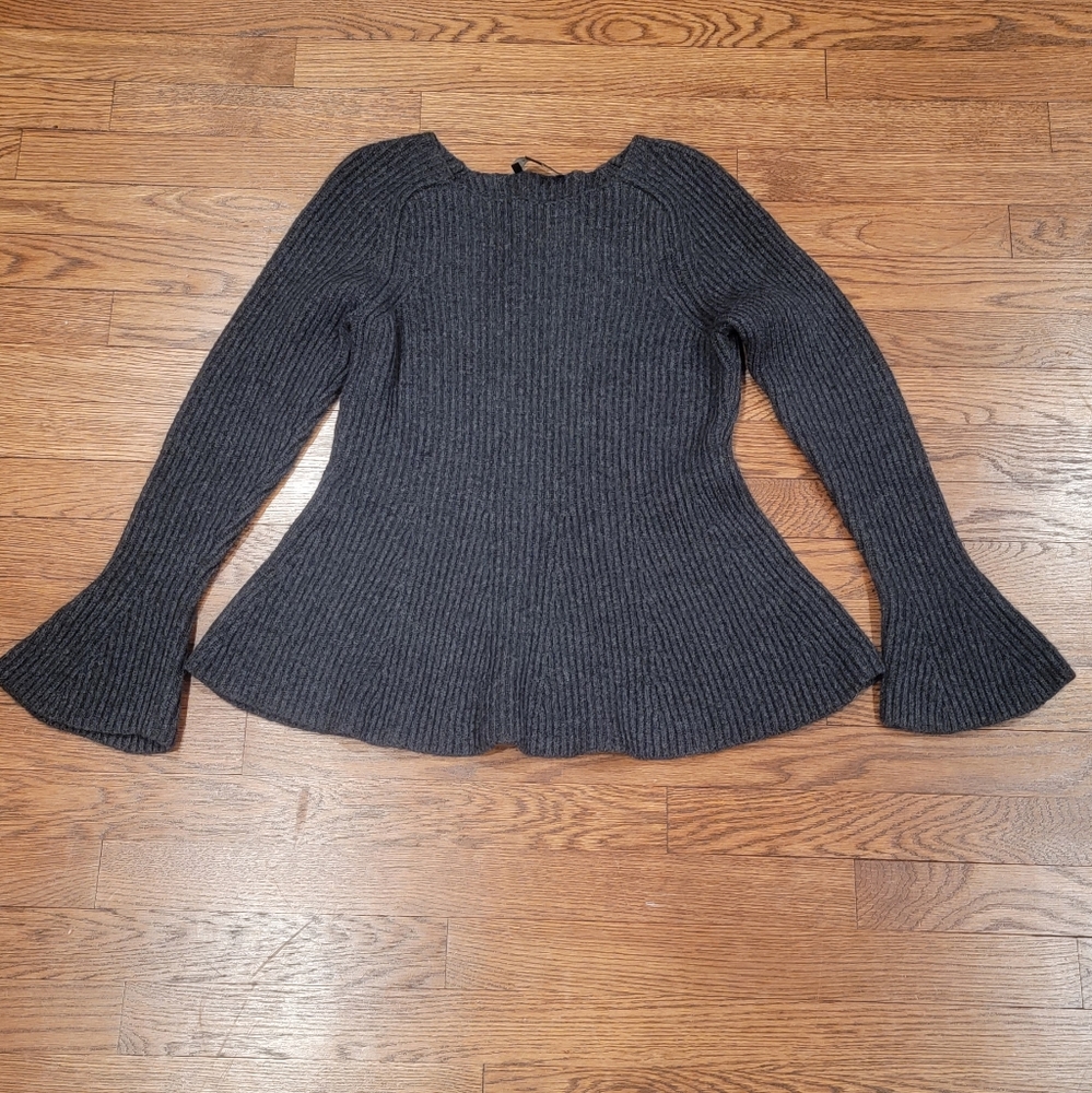 Ann Taylor Petite Bell Sleeve Merino Wool Blend Sweater Size MP